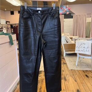 Aritzia Black Faux Leather Pants